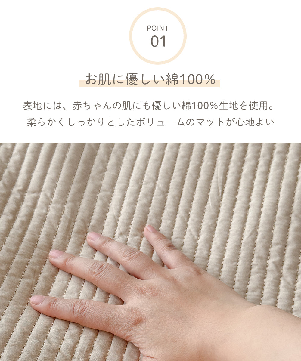 ベビーマット 円形 直径100cm 厚手 綿100% 赤ちゃん プレイマット マルチマット イブルマット ラウンドマット お昼寝マット